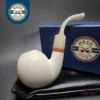 MBSD Meerschaum Deluxe Bent Apple Block Meerschaum Pipe, Briar-Mortise