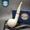 MBSD Meerschaum Deluxe Smooth Apple Block Meerschaum Pipe, Briar-Mortise