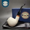 MBSD Meerschaum Deluxe  Lattice Bent Brandy Block Meerschaum Pipe, Briar-Mortise