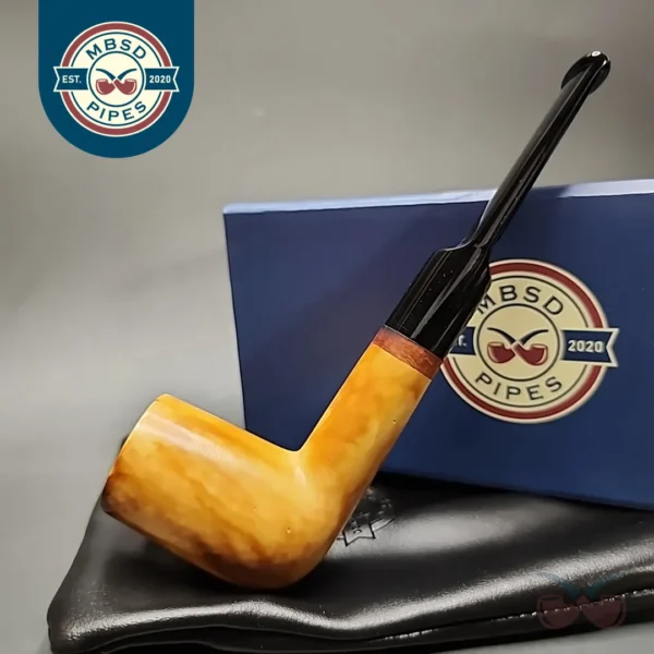 MBSD Meerschaum Deluxe Billiard Block Meerschaum Pipe, Briar-Mortise