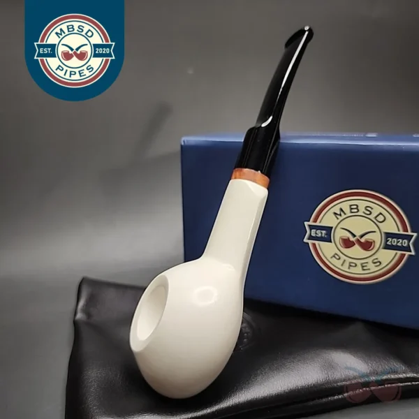 MBSD Meerschaum Deluxe Squat Tomato Block Meerschaum Pipe, Briar-Mortise