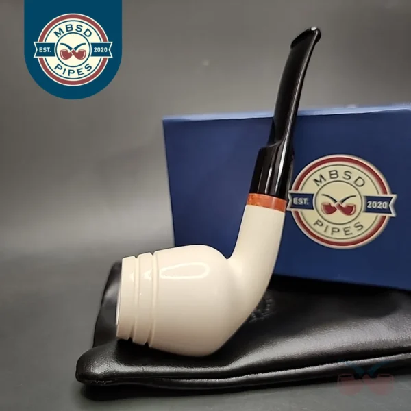 MBSD Meerschaum Deluxe Rhodesian Block Meerschaum Pipe, Briar-Mortise