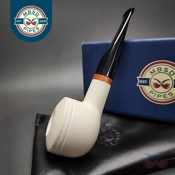 MBSD Meerschaum Deluxe Bullcap Block Meerschaum Pipe, Briar-Mortise