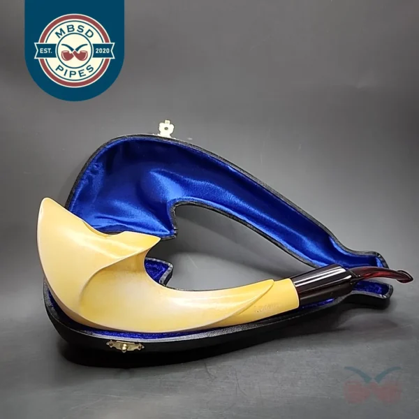Sadik Yanik Magnum Horn Estate Block Meerschaum Pipe, Unsmoked