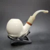 MBSD Meerschaum Deluxe Bent Apple Block Meerschaum Pipe, Briar-Mortise - Image 3