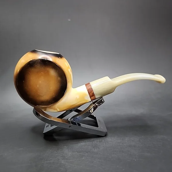 MBSD Meerschaum Deluxe Blowfish Block Meerschaum Pipe, Briar-Mortise - Image 3