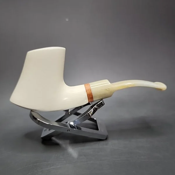 MBSD Meerschaum Deluxe Volcano Translucent Block Meerschaum Pipe, Briar-Mortise - Image 3