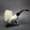 MBSD Meerschaum Deluxe Smooth Barrel Block Meerschaum Pipe, Briar-Mortise - Image 3