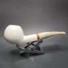 MBSD Meerschaum Deluxe Smooth Apple Block Meerschaum Pipe, Briar-Mortise - Image 3