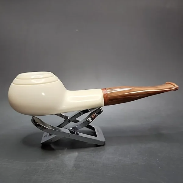 MBSD Meerschaum Deluxe Squat Tomato Block Meerschaum Pipe, Briar-Mortise - Image 3