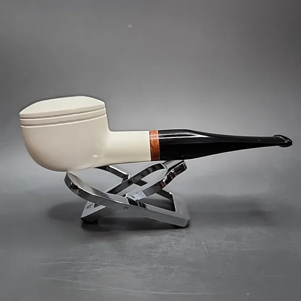 MBSD Meerschaum Deluxe Bullcap Block Meerschaum Pipe, Briar-Mortise - Image 3