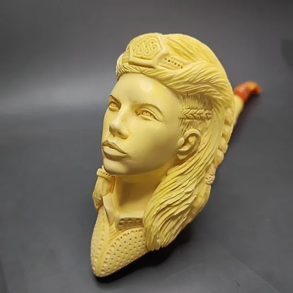 MBSD Masters by Kenan, Magnum Viking Goddess Block Meerschaum Pipe, New - Image 3