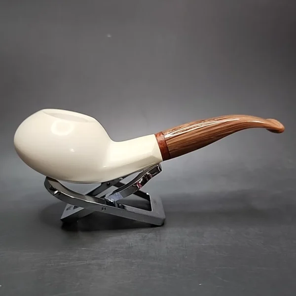 MBSD Meerschaum Deluxe Squat Tomato Block Meerschaum Pipe, Briar-Mortise - Image 3