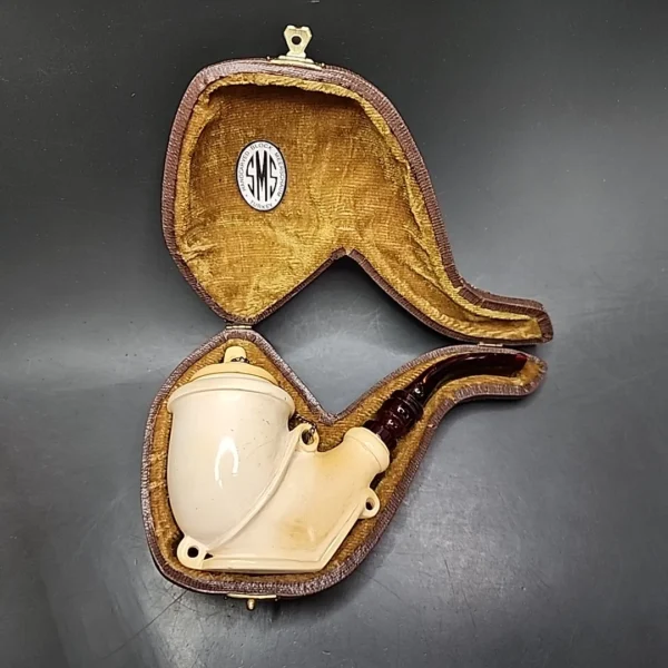 SMS Wind Cap Vase Sitter Estate Block Meerschaum Pipe, Turkish Estates - Image 3