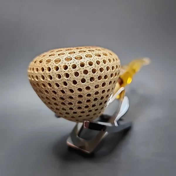 Bent Mushroom Lattice Estate Block Meerschaum Pipe, Turkish Estates - Image 4