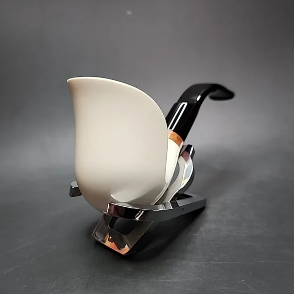 MBSD Meerschaum Deluxe Swan Block Meerschaum Pipe, Briar-Mortise - Image 4