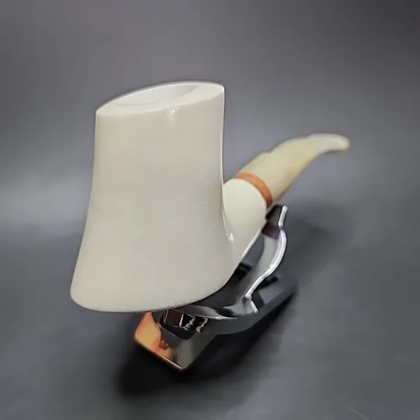 MBSD Meerschaum Deluxe Volcano Translucent Block Meerschaum Pipe, Briar-Mortise - Image 4