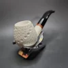 MBSD Meerschaum Deluxe  Lattice Bent Brandy Block Meerschaum Pipe, Briar-Mortise - Image 4