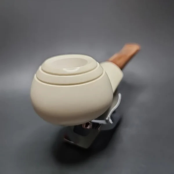 MBSD Meerschaum Deluxe Squat Tomato Block Meerschaum Pipe, Briar-Mortise - Image 4