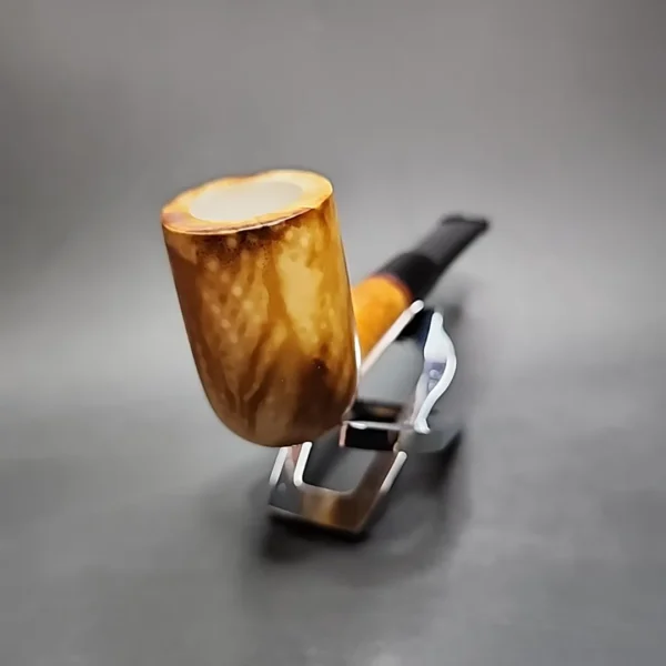 MBSD Meerschaum Deluxe Billiard Block Meerschaum Pipe, Briar-Mortise - Image 4