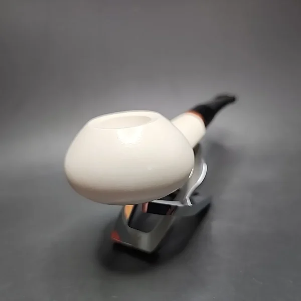 MBSD Meerschaum Deluxe Squat Tomato Block Meerschaum Pipe, Briar-Mortise - Image 4