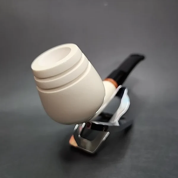 MBSD Meerschaum Deluxe Rhodesian Block Meerschaum Pipe, Briar-Mortise - Image 4