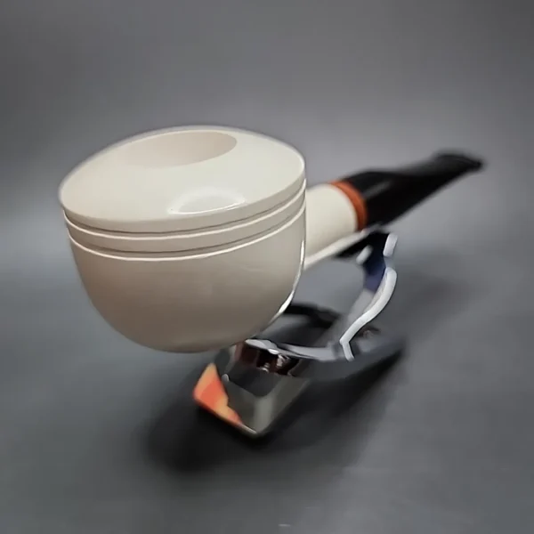 MBSD Meerschaum Deluxe Bullcap Block Meerschaum Pipe, Briar-Mortise - Image 4