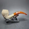 Antique KBB Bent Bulldog Block Meerschaum Pipe, Amber Stem, Unsmoked - Image 4