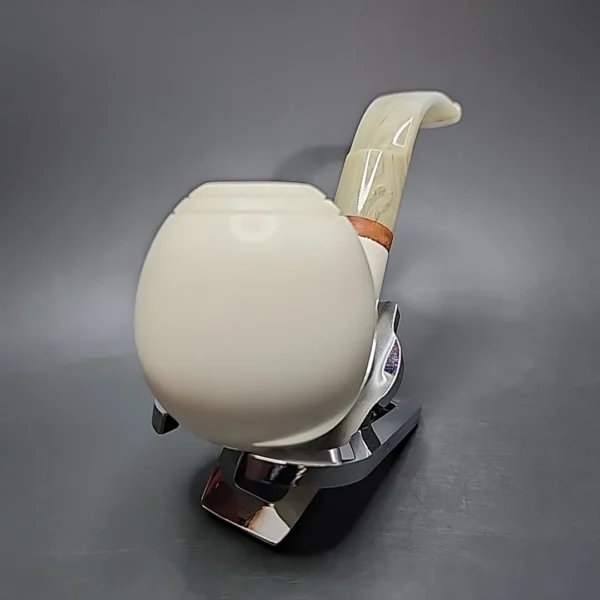 MBSD Meerschaum Deluxe Bent Apple Block Meerschaum Pipe, Briar-Mortise - Image 5