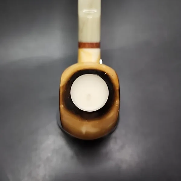 MBSD Meerschaum Deluxe Blowfish Block Meerschaum Pipe, Briar-Mortise - Image 5
