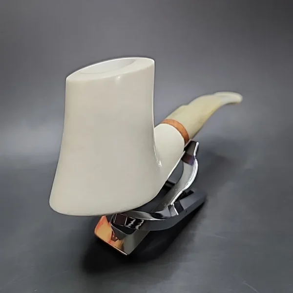MBSD Meerschaum Deluxe Volcano Translucent Block Meerschaum Pipe, Briar-Mortise - Image 5