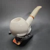 MBSD Meerschaum Deluxe Smooth Apple Block Meerschaum Pipe, Briar-Mortise - Image 5
