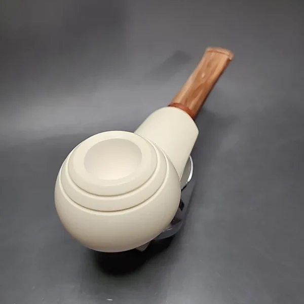 MBSD Meerschaum Deluxe Squat Tomato Block Meerschaum Pipe, Briar-Mortise - Image 5