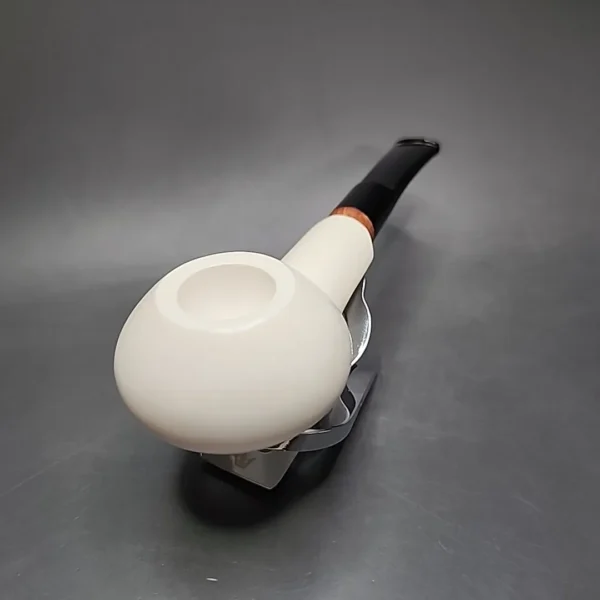 MBSD Meerschaum Deluxe Squat Tomato Block Meerschaum Pipe, Briar-Mortise - Image 5