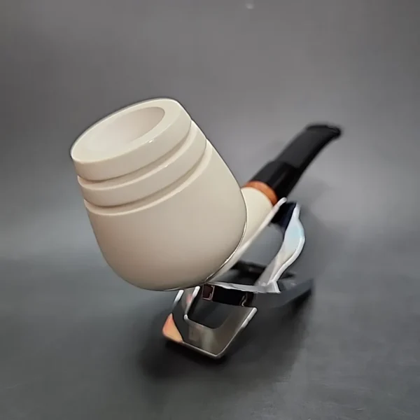 MBSD Meerschaum Deluxe Rhodesian Block Meerschaum Pipe, Briar-Mortise - Image 5