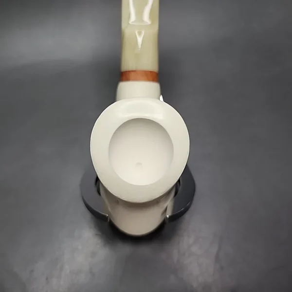 MBSD Meerschaum Deluxe Volcano Translucent Block Meerschaum Pipe, Briar-Mortise - Image 6