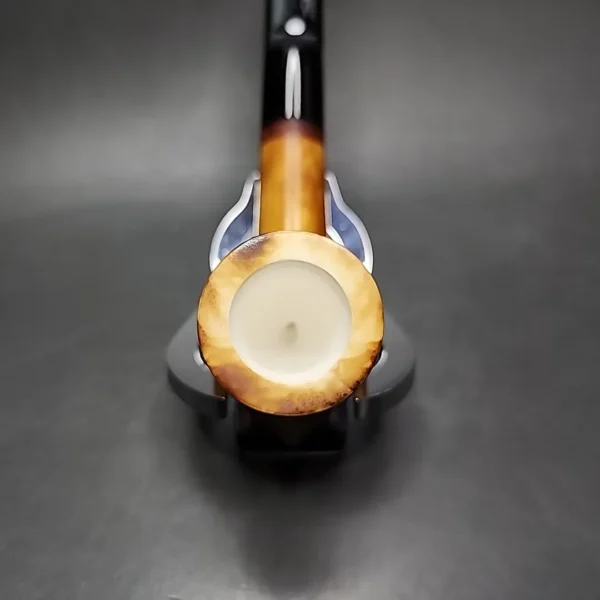 MBSD Meerschaum Deluxe Billiard Block Meerschaum Pipe, Briar-Mortise - Image 6