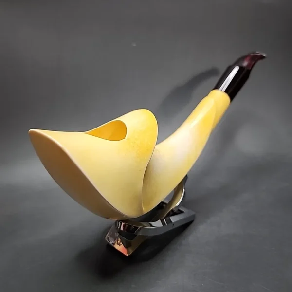 Sadik Yanik Magnum Horn Estate Block Meerschaum Pipe, Unsmoked - Image 6