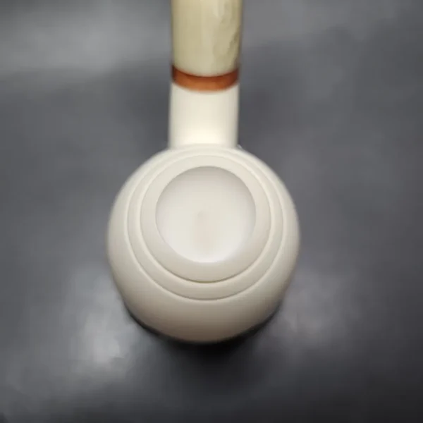 MBSD Meerschaum Deluxe Bent Apple Block Meerschaum Pipe, Briar-Mortise - Image 7
