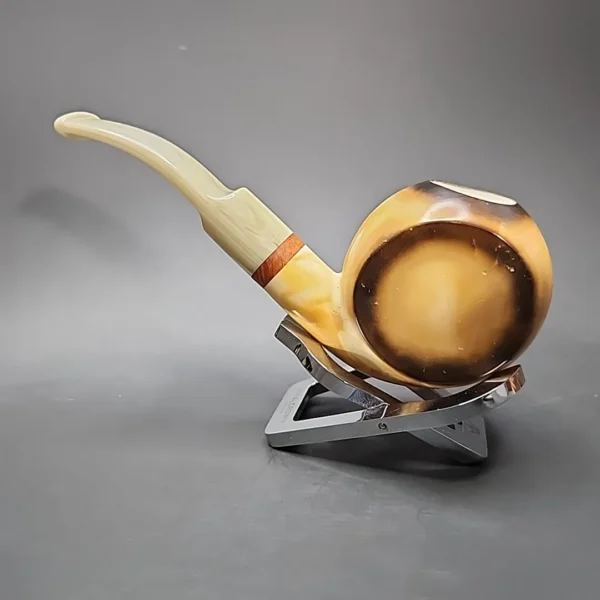 MBSD Meerschaum Deluxe Blowfish Block Meerschaum Pipe, Briar-Mortise - Image 7