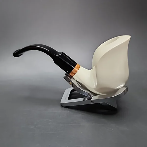 MBSD Meerschaum Deluxe Swan Block Meerschaum Pipe, Briar-Mortise - Image 7