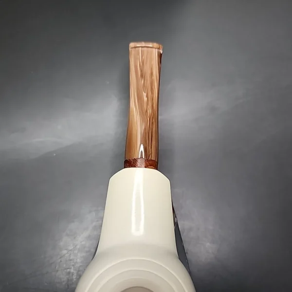 MBSD Meerschaum Deluxe Squat Tomato Block Meerschaum Pipe, Briar-Mortise - Image 7