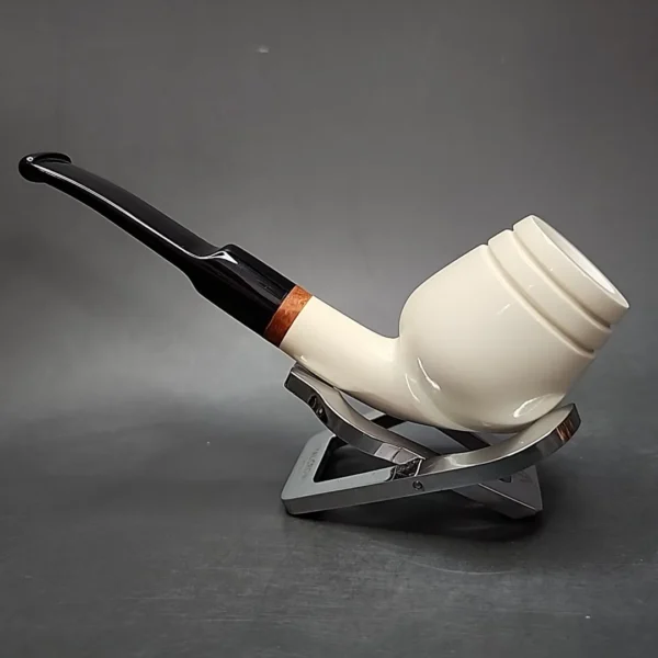MBSD Meerschaum Deluxe Rhodesian Block Meerschaum Pipe, Briar-Mortise - Image 7