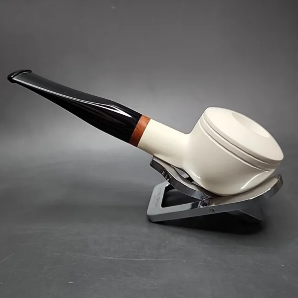 MBSD Meerschaum Deluxe Bullcap Block Meerschaum Pipe, Briar-Mortise - Image 7