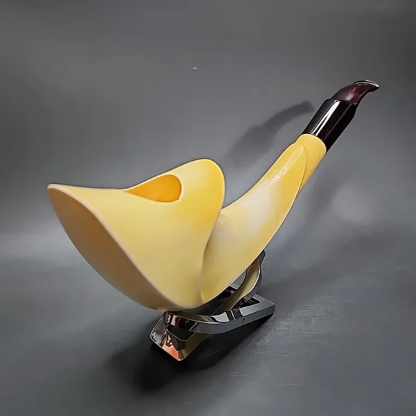 Sadik Yanik Magnum Horn Estate Block Meerschaum Pipe, Unsmoked - Image 7