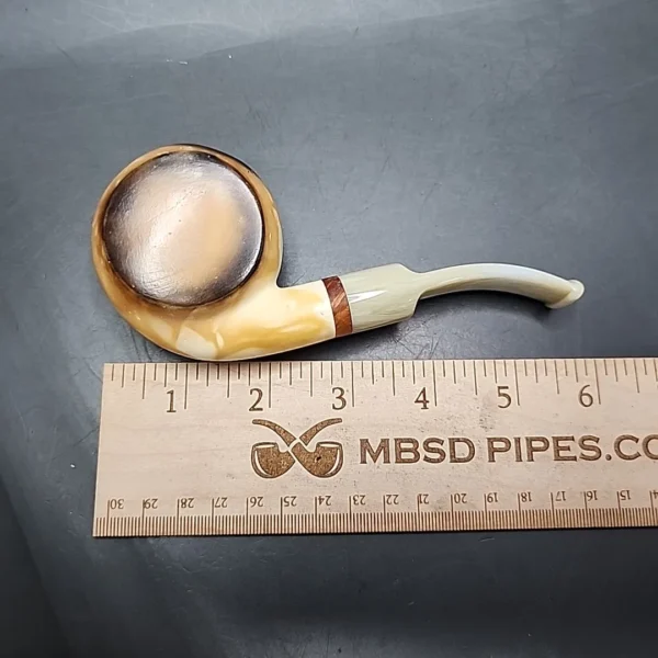 MBSD Meerschaum Deluxe Blowfish Block Meerschaum Pipe, Briar-Mortise - Image 8