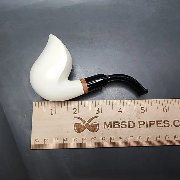 MBSD Meerschaum Deluxe Swan Block Meerschaum Pipe, Briar-Mortise - Image 8