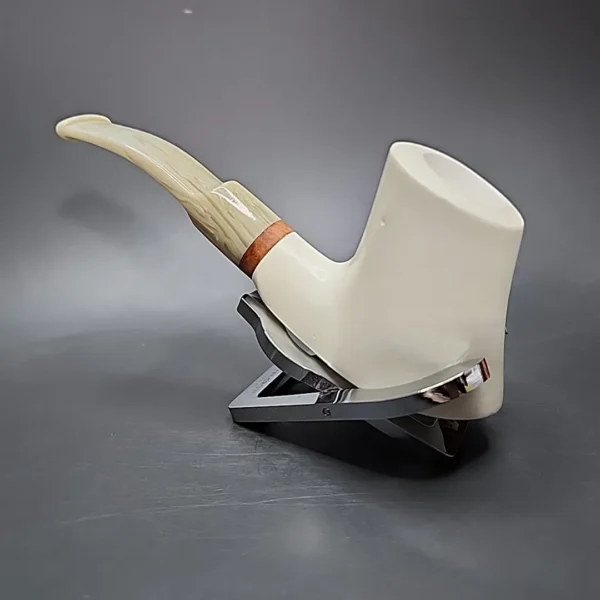 MBSD Meerschaum Deluxe Volcano Translucent Block Meerschaum Pipe, Briar-Mortise - Image 8