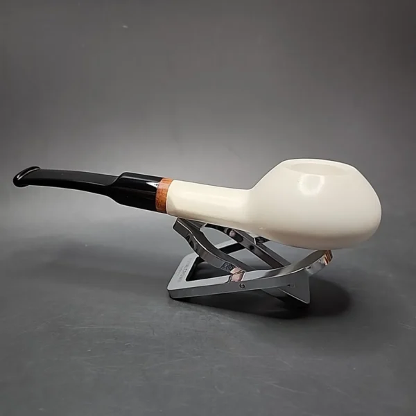 MBSD Meerschaum Deluxe Squat Tomato Block Meerschaum Pipe, Briar-Mortise - Image 8