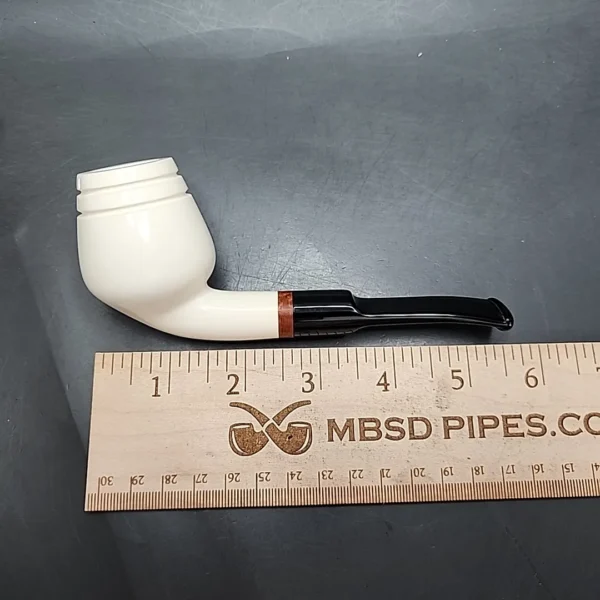 MBSD Meerschaum Deluxe Rhodesian Block Meerschaum Pipe, Briar-Mortise - Image 8